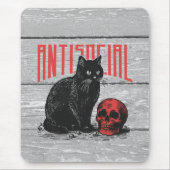 Antisociale kat en schedel muismat (Voorkant)