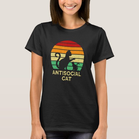 Antisociale kat Kat Humor Kitten Introvert T-shirt (Voorkant)