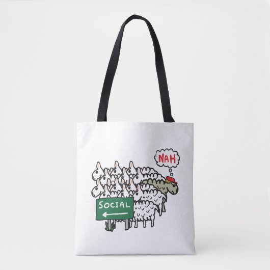 Antisociale schapen tote bag (Voorkant)