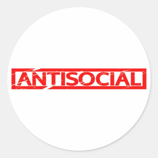 Antisociale Stamp Ronde Sticker (Voorkant)
