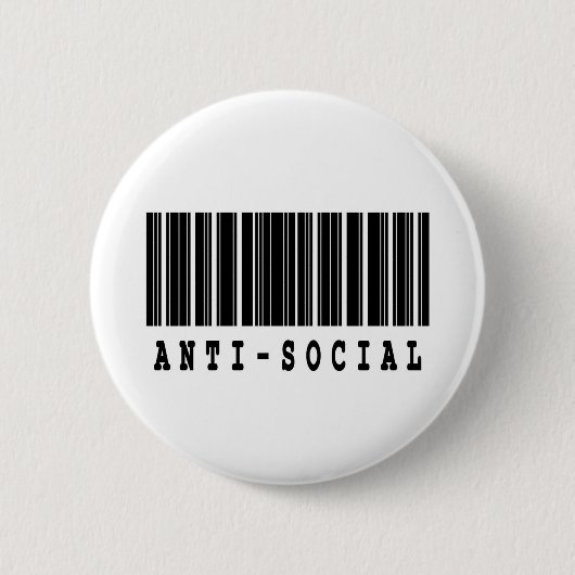 antisociale streepjescodeontwerp ronde button 5,7 cm (Voorkant)