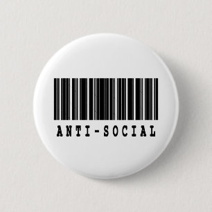 antisociale streepjescodeontwerp ronde button 5,7 cm