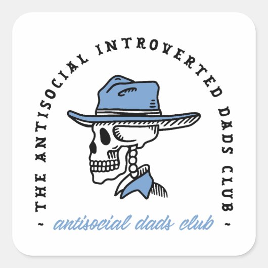 Antisociale vaders club introverte cowboy vader gr vierkante sticker (Voorkant)