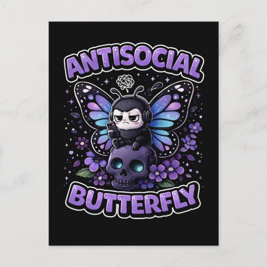 Antisociale Vlinder Briefkaart (Voorkant)