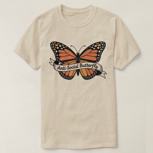 Antisociale Vlinder & Decals – Introvert Mentaal T-shirt (Design voorkant)