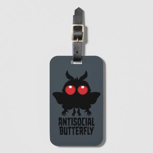 Antisociale Vlinder Mothman Cryptid Bagagelabel (Voorkant (verticaal))