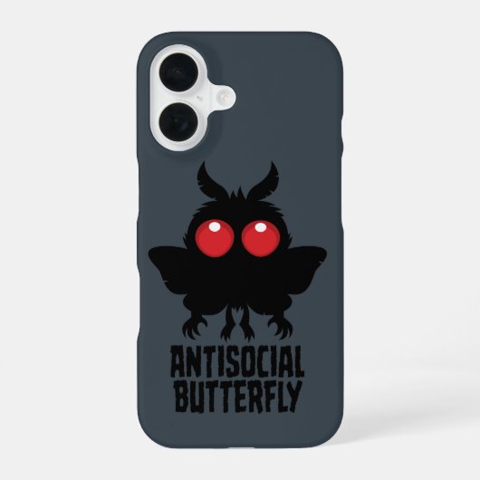 Antisociale Vlinder Mothman Cryptid iPhone 16 Hoesje (Achterkant)