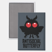 Antisociale Vlinder Mothman Cryptid Magneet (Voorkant / Achterkant)
