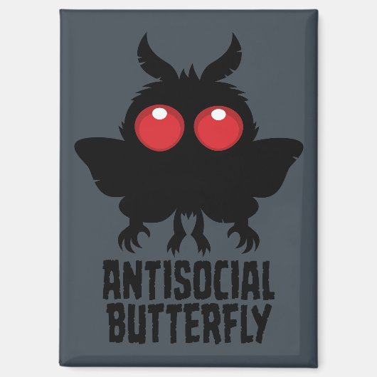 Antisociale Vlinder Mothman Cryptid Magneet (Voorkant)