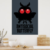 Antisociale Vlinder Mothman Cryptid Poster (Keuken)