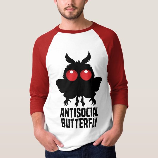 Antisociale Vlinder Mothman Cryptid T-shirt (Voorkant)