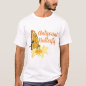 Antisociale vlinder Natuur introvert esthetisch T-shirt (Voorkant)