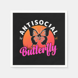 Antisociale vlinder ontwerp vector illustratie servet