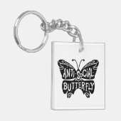 Antisociale vlinder sleutelhanger (Voorkant Links)