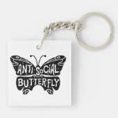 Antisociale vlinder sleutelhanger (Achterkant)