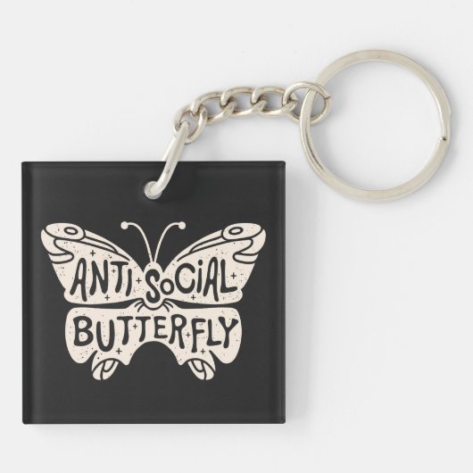 Antisociale vlinder sleutelhanger (Achterkant)