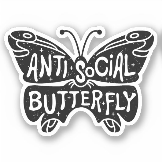 Antisociale vlinder sticker (Voorkant)