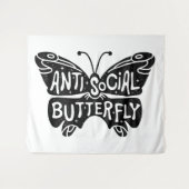 Antisociale vlinder wandkleed (Voorkant (horizontaal))