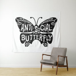 Antisociale vlinder wandkleed