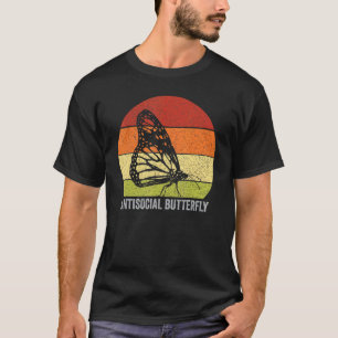 Antisociale vlinderretro verontruste introverte me t-shirt