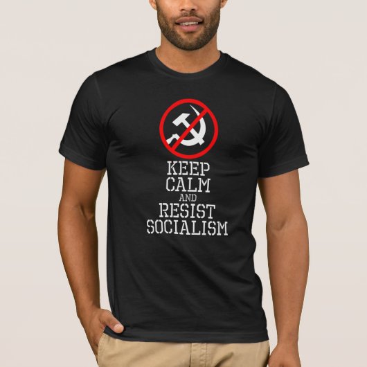 antisocialist en communist kalm houden en weerstaa t-shirt (Voorkant)