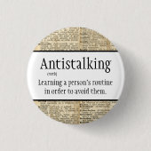 Antistalking, grappig, ronde button 3,2 cm (Voorkant)