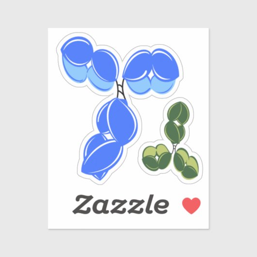 Antistof IgG 1 of 4, blauw en groen Sticker (Vel)