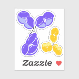 Antistof IgG 1 of 4, paarse en gele Sticker