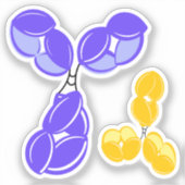 Antistof IgG 1 of 4, paarse en gele Sticker (Voorkant)