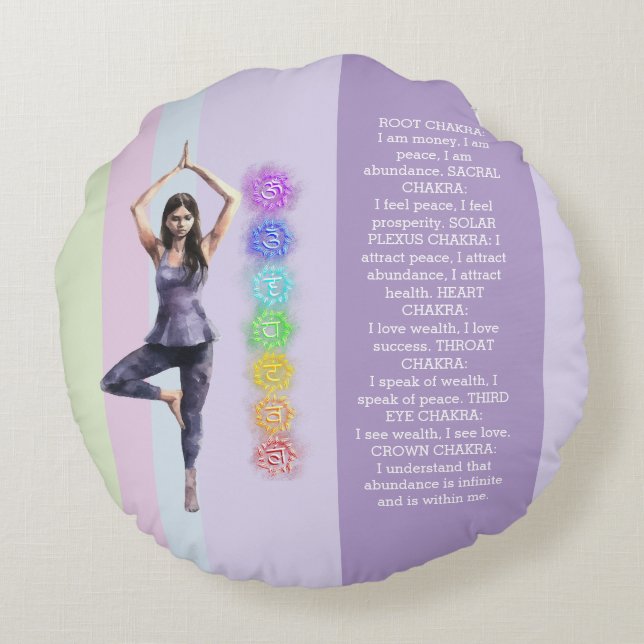 ANTISTRESS CALM CHAKRA VISUALIZATION relax Rond Kussen (Achterkant)