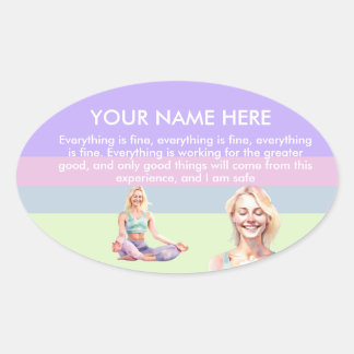 ANTISTRESS CALM SIP CALM PASTEL YOGA ZEN OVALE STICKER