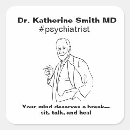 ANTISTRESS Freud Psychiatry Therapy Clinic Health Vierkante Sticker