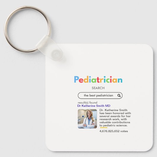 antistress pediatrician Google search result votes Sleutelhanger (Voorkant)