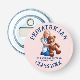 antistress pediatrician teddy bear kids university button flesopener