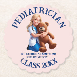 antistress pediatrician teddy bear kids university kartonnen onderzetters