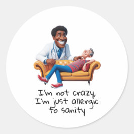 ANTISTRESS psychiatrist THERAPIST medical therapy Ronde Sticker