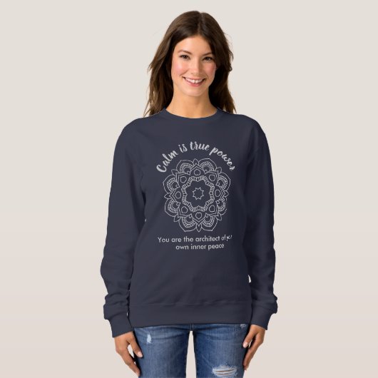 ANTISTRESS WHITE MANDALA CALM IS TRUE SUPERPOWER TRUI (Voorkant volledig)