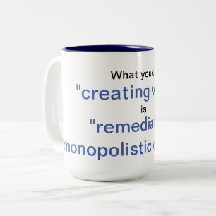 antitrust-monopolie-mok tweekleurige koffiemok