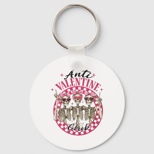 Antivalentijnsclub Funny Valentijnsdag  Sleutelhanger (Voorkant)