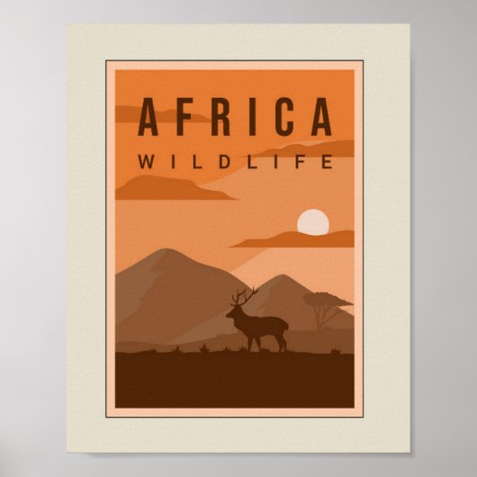 Antler bij Meadow Natuur Poster (Voorkant)