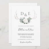 Antler boho bruiloft kaart (Voorkant / Achterkant)