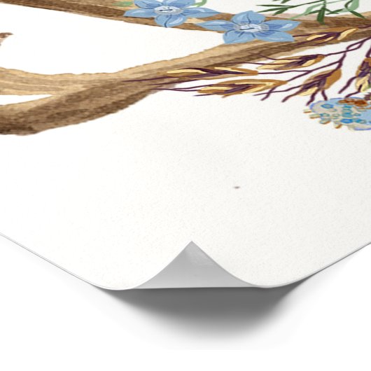 Antler boho rustic baby shower welkomstbord poster (Hoek)