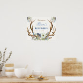 Antler boho rustic baby shower welkomstbord poster (Keuken)