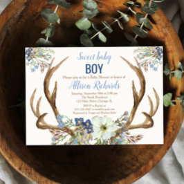 Antler boho rustige baby shower kaart