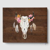 Antler Dark Wood Rustic Wedding Guest Book Gastenboek (Achterkant)