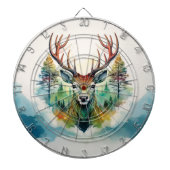 Antler Deer forest trees Dartbord (Voorkant)