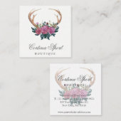 Antler en roos roestvast visitekaartje (Voorkant / Achterkant)