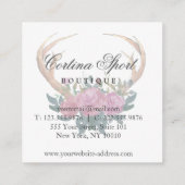 Antler en roos roestvast visitekaartje (Achterkant)