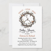 Antler en Twig Peace tekenen Baby shower Kaart (Voorkant)