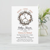 Antler en Twig Peace tekenen Baby shower Kaart (Staand voorkant)